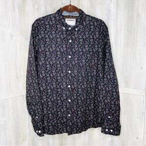 Express Slim Floral Button Down Blouse
